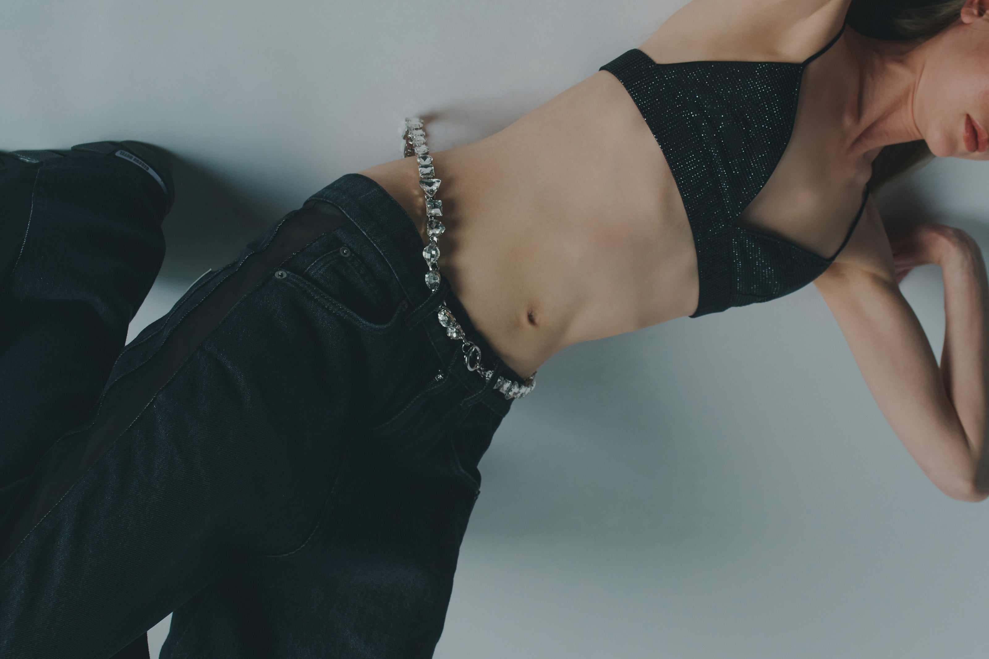 FIVE POCKET ORGANZA JEANS