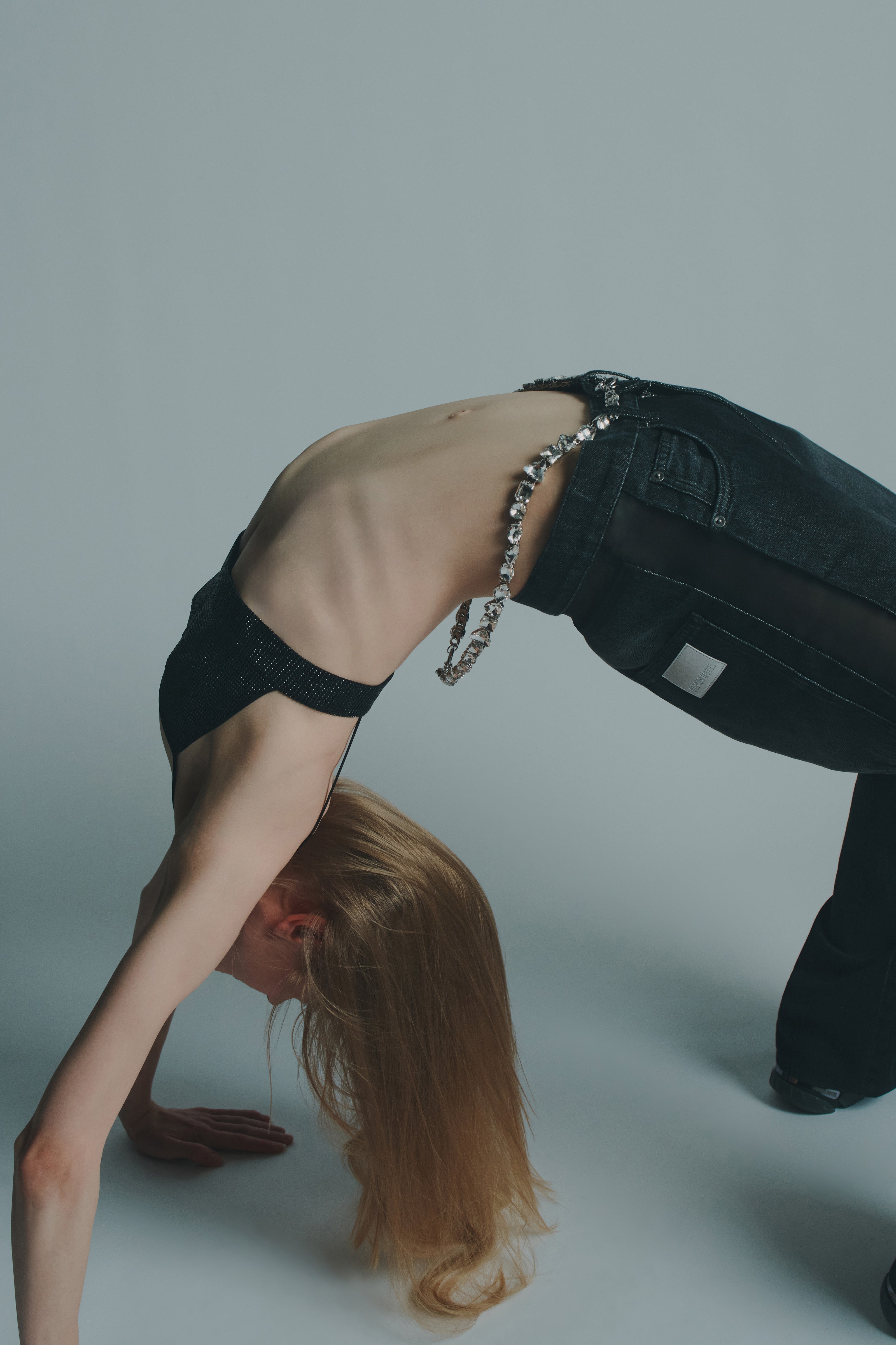 FIVE POCKET ORGANZA JEANS