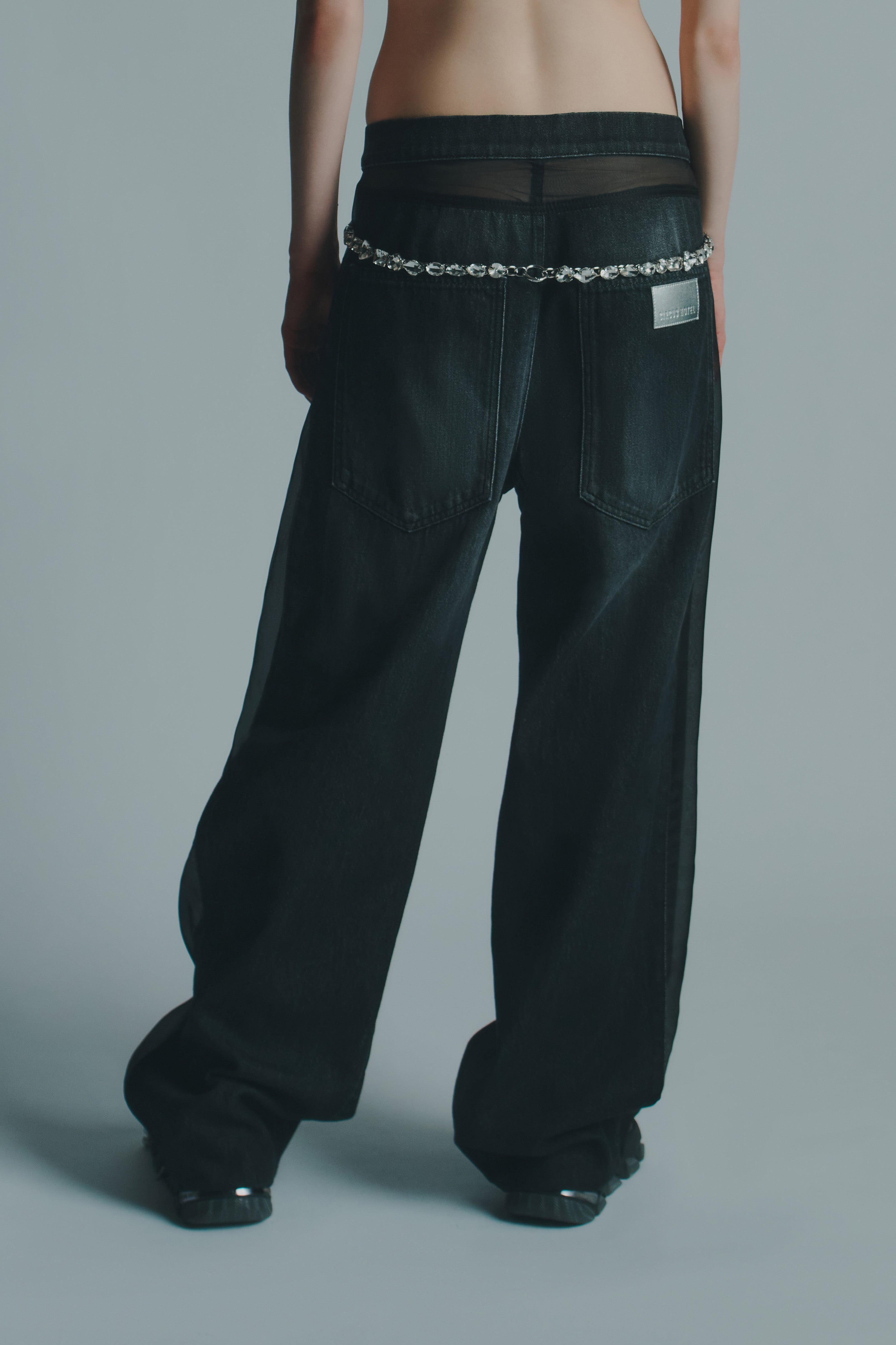 FIVE POCKET ORGANZA JEANS