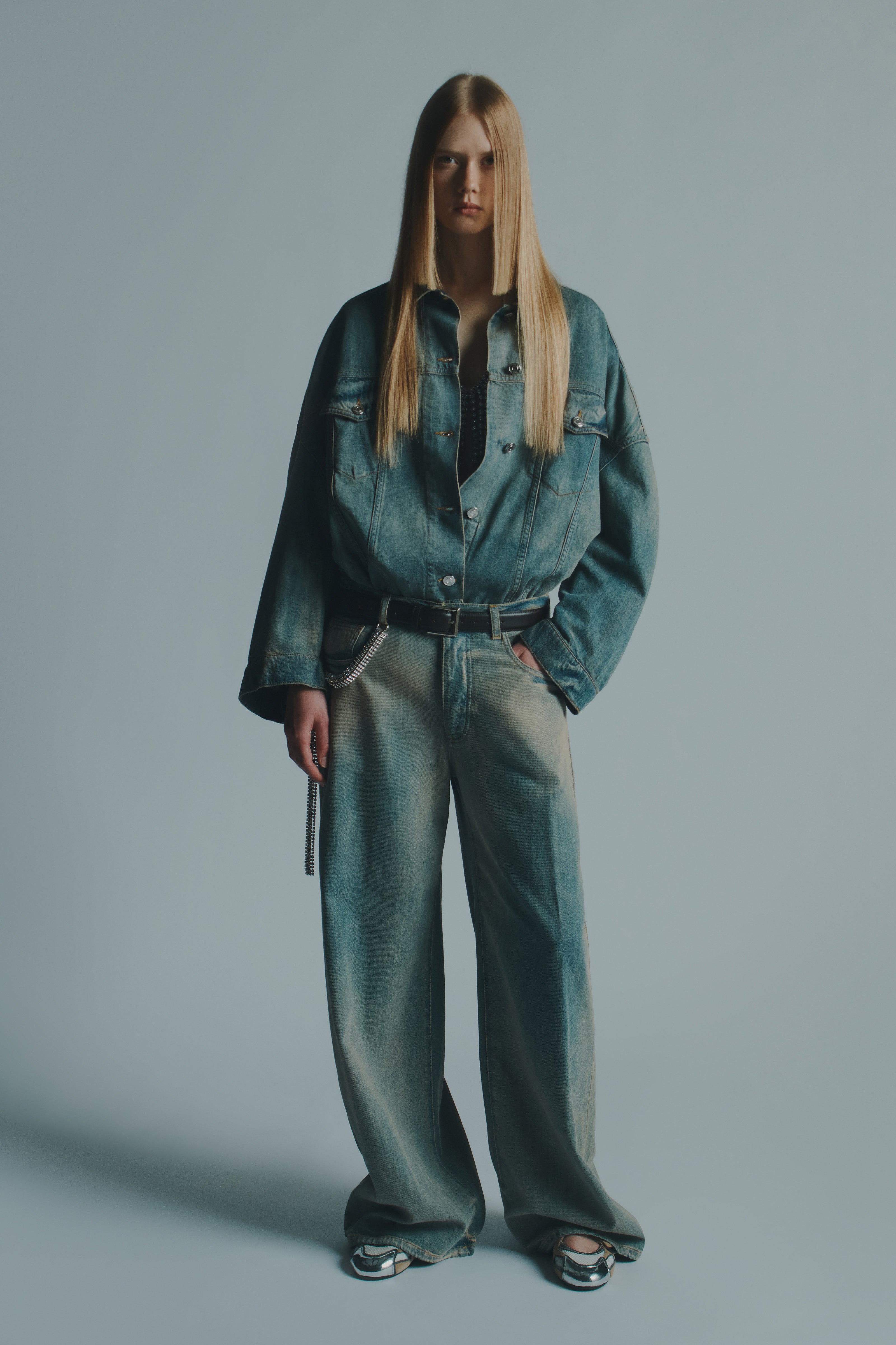 FIVE POCKET STRASS JEANS