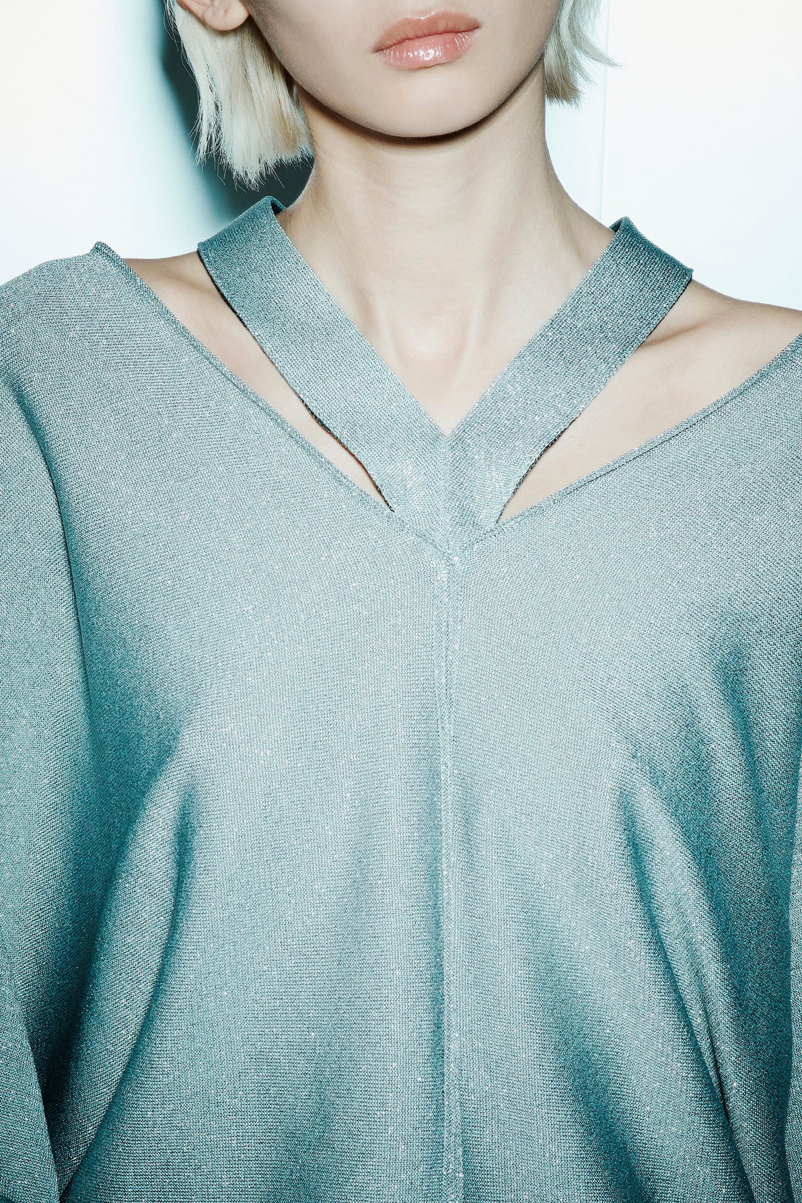 LUREX SWEATER WITH CUT-OUT DETAILS