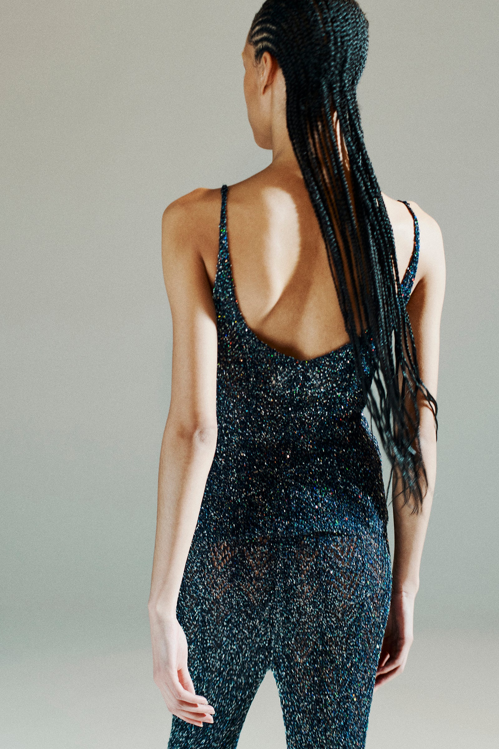 MICRO SEQUIN LACE DESIGN TANK TOP