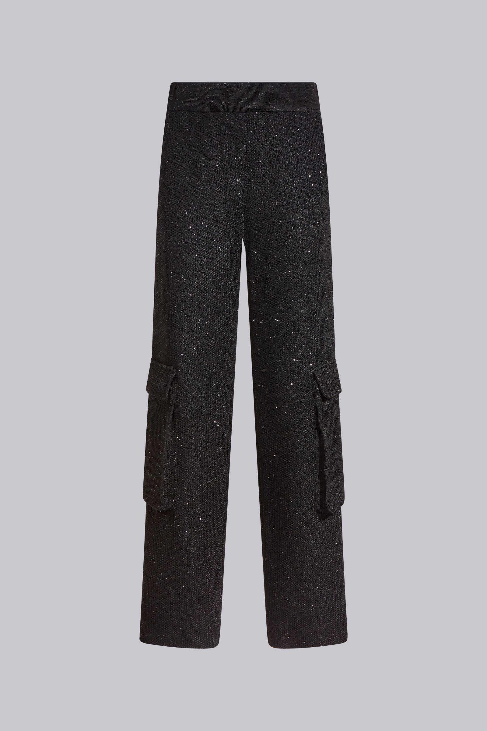 MICRO SEQUIN CARGO TROUSERS