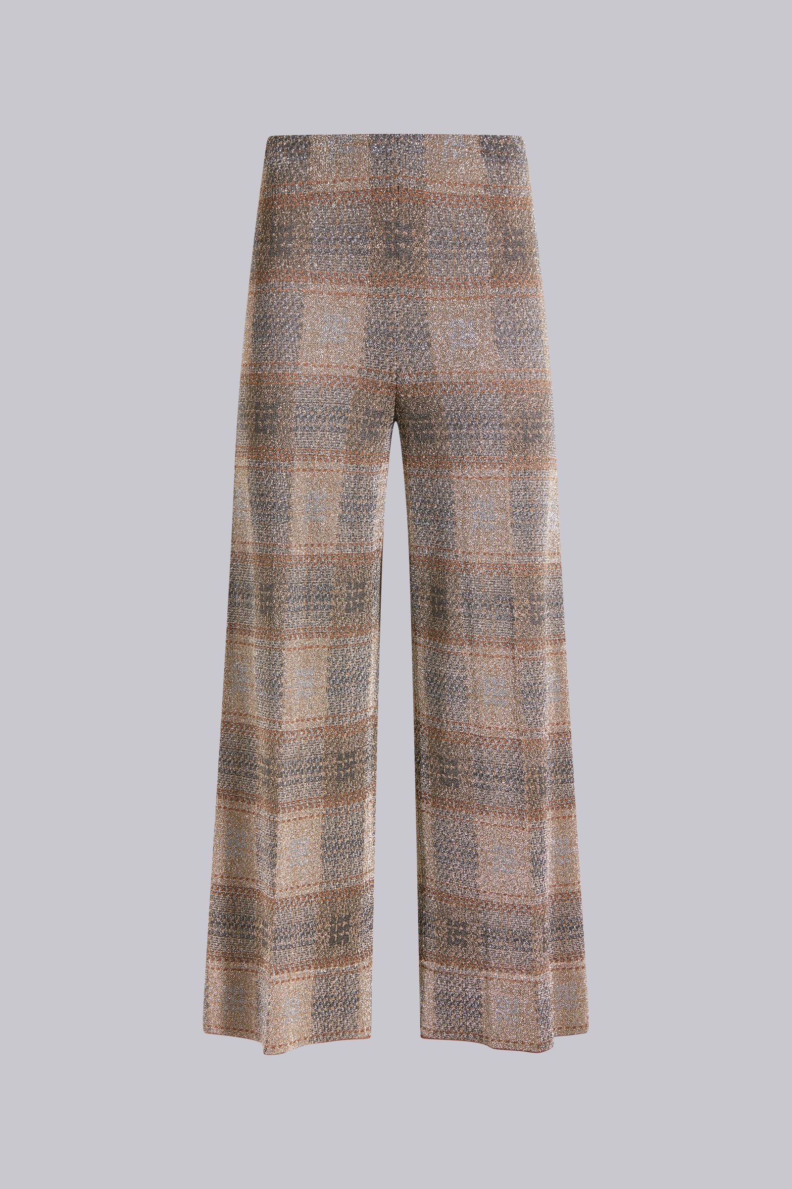 LAMÉ JACQUARD CROPPED TROUSERS