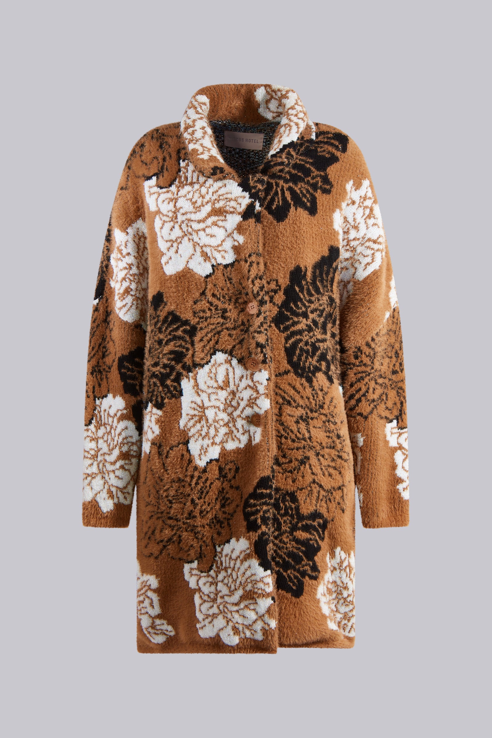 SINGLE-BREASTED COAT WITH FLORAL PATTERN