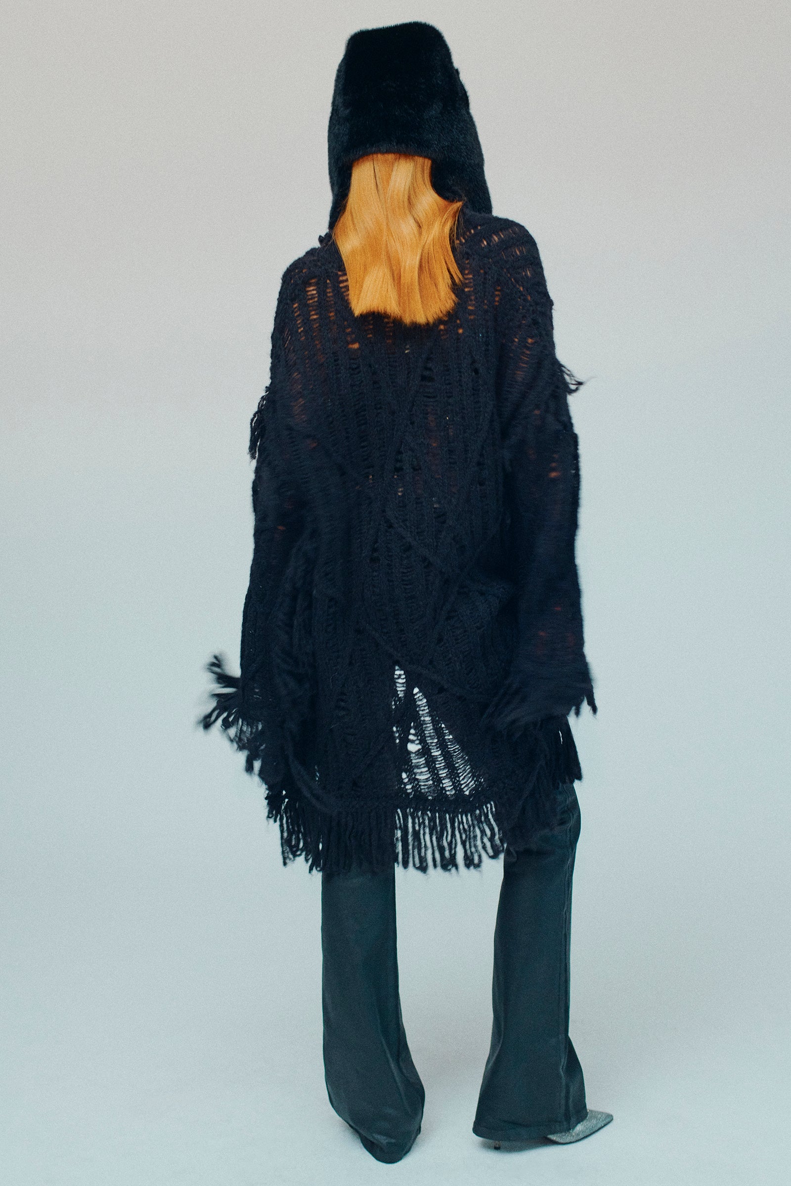 CARDIGAN WITH TEXTURED FRINGE PATTERN