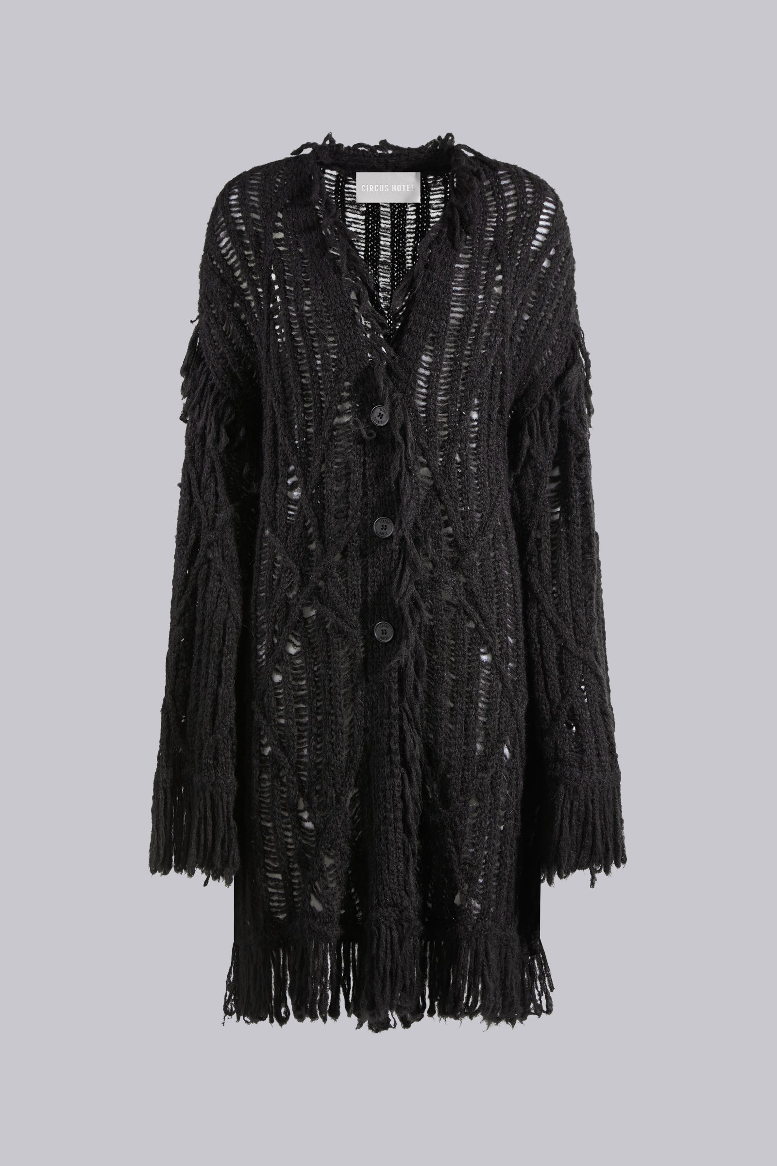 CARDIGAN WITH TEXTURED FRINGE PATTERN