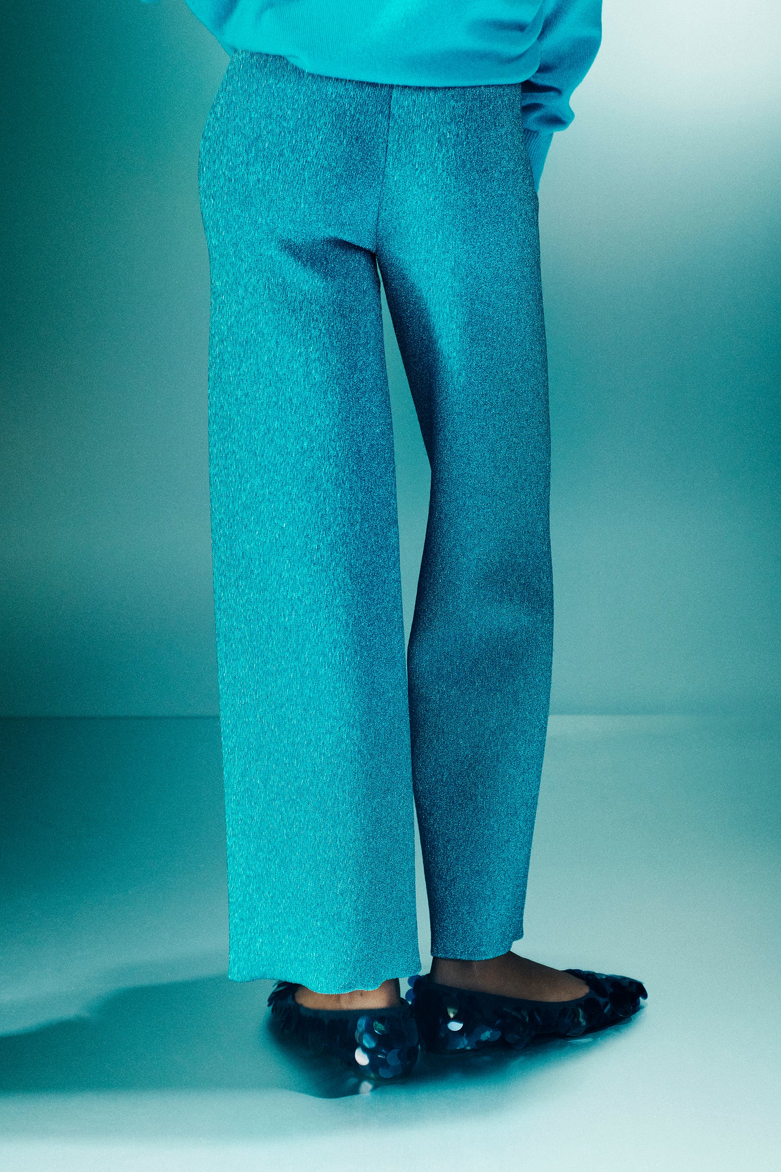 PANTALONE CROPPED IN LUREX