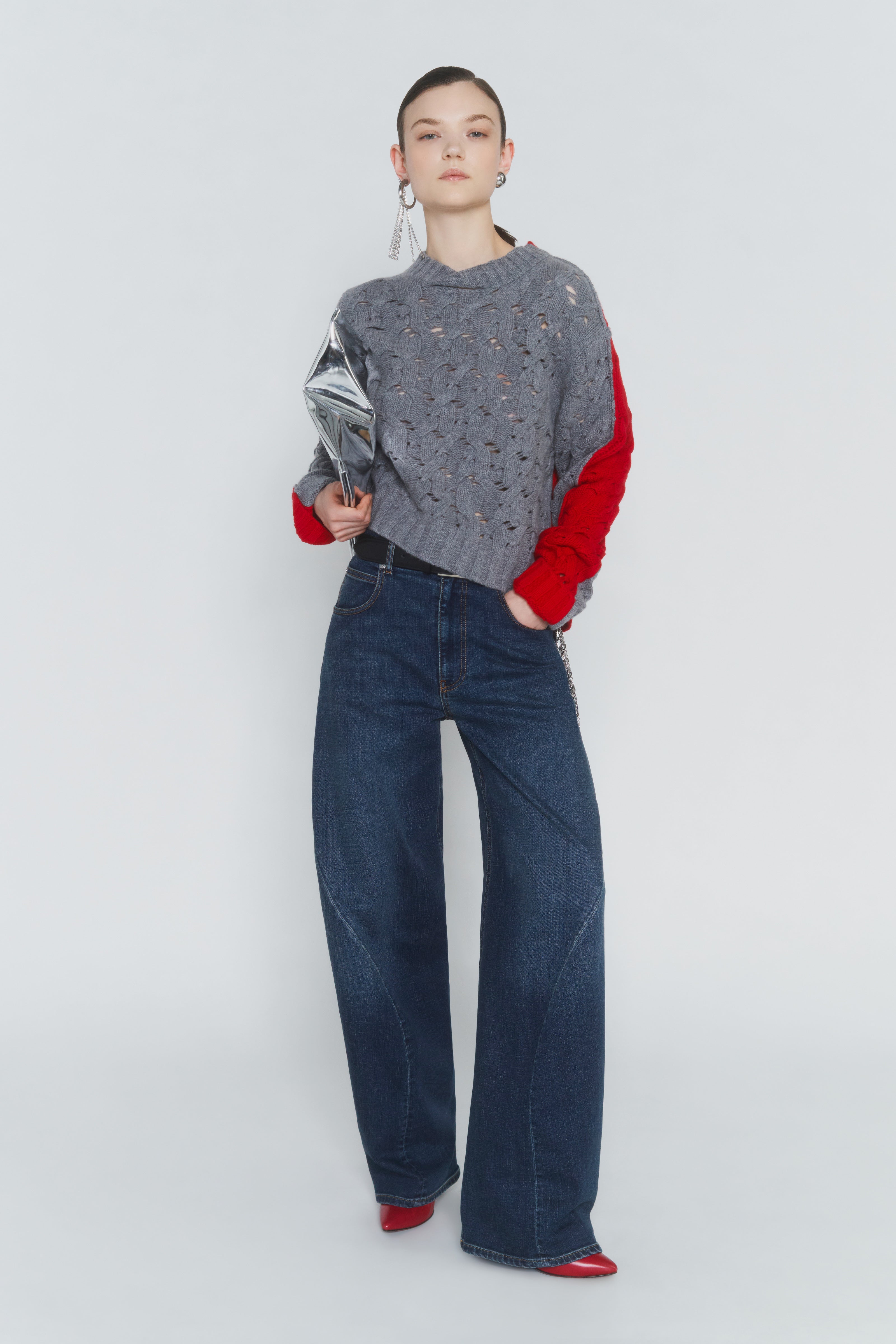 MAGLIA-BICOLORE-TRECCE